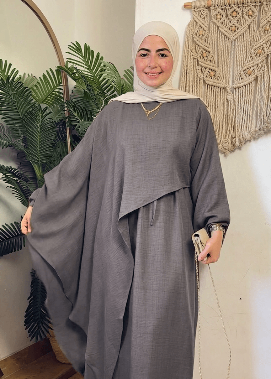 طقم كتان شال وبيزك