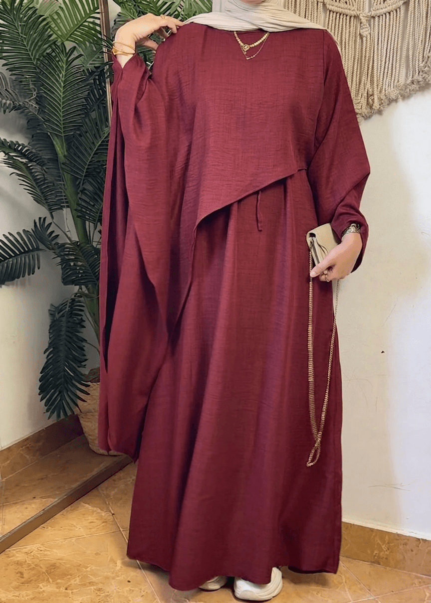 طقم كتان شال وبيزك