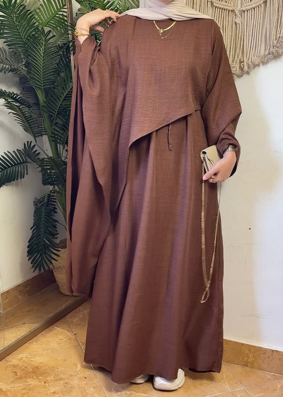 طقم كتان شال وبيزك